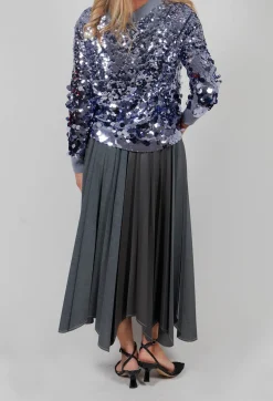 Wrap Pleated Skirt in Dark Grey