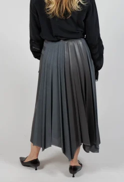 Wrap Pleated Skirt in Dark Grey