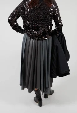 Wrap Pleated Skirt in Dark Grey