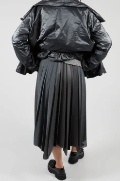 Wrap Pleated Skirt in Dark Grey