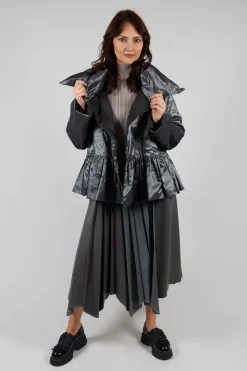 Wrap Pleated Skirt in Dark Grey