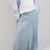 Wrap Silk Skirt in Original Cool Blue