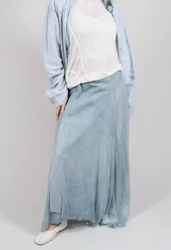 Wrap Silk Skirt in Original Cool Blue