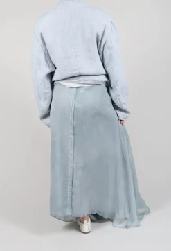 Wrap Silk Skirt in Original Cool Blue