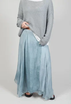 Wrap Silk Skirt in Original Cool Blue
