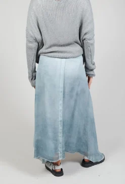 Wrap Silk Skirt in Original Cool Blue