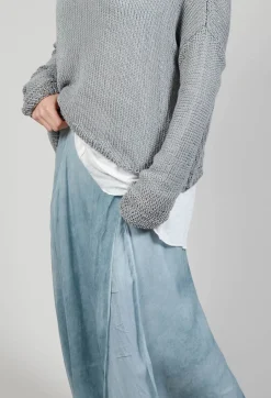 Wrap Silk Skirt in Original Cool Blue