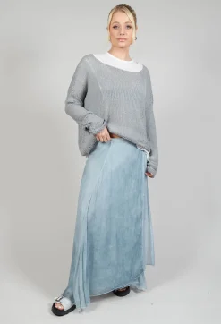 Wrap Silk Skirt in Original Cool Blue
