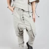 Wrinkled Drop Crotch Trousers in Eraser