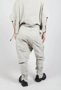 Wrinkled Drop Crotch Trousers in Eraser