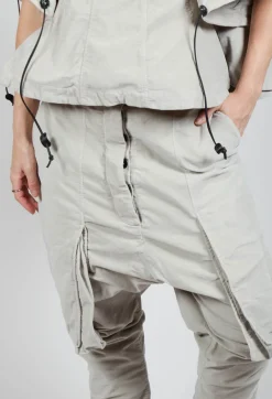 Wrinkled Drop Crotch Trousers in Eraser