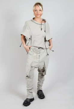 Wrinkled Drop Crotch Trousers in Eraser