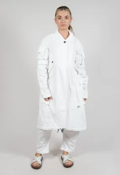 Wrinkled Long Sleeves and Point Collar Coat in Semi Bleach
