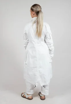Wrinkled Long Sleeves and Point Collar Coat in Semi Bleach