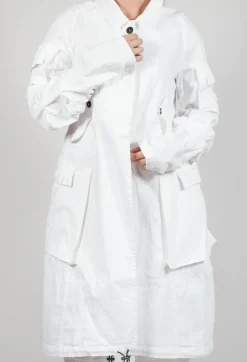 Wrinkled Long Sleeves and Point Collar Coat in Semi Bleach