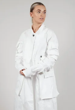 Wrinkled Long Sleeves and Point Collar Coat in Semi Bleach