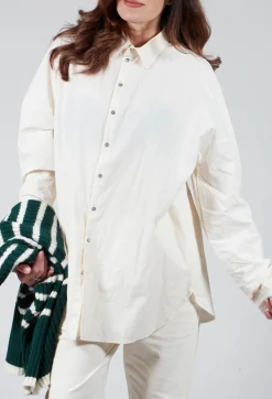 Wrinkled Unisex Collar Shirt in Natural
