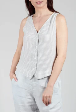 Yune Vest in Undyed Stripe
