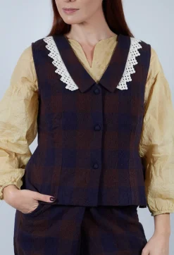 Zalina Top in Check