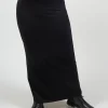 Zigi Long Jersey Fitted Skirt in Black