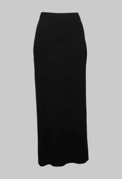 Zigi Long Jersey Fitted Skirt in Black