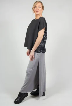 Zigi Long Jersey Fitted Skirt in Light Grey