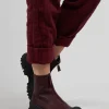 Zip Front Ankle Boots in Gasoline Lagrain