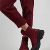 Zip Front Ankle Boots in London Bordeaux