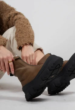 Zip Front Ankle Boots in Gasoline Barbados