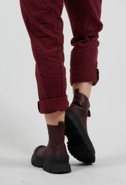 Zip Front Ankle Boots in Gasoline Lagrain