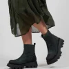 Zip Front Ankle Boots with Cleated Sole in London Amazzonia
