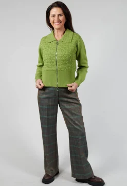 Zip Through Cardigan in Kiwi
