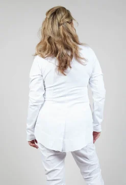 Zip Through Jersey Jacket in White