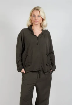 Zip Up Cardigan in Jungle Jacquard