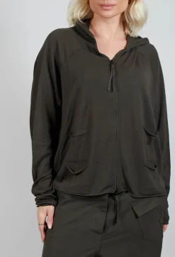 Zip Up Cardigan in Jungle Jacquard