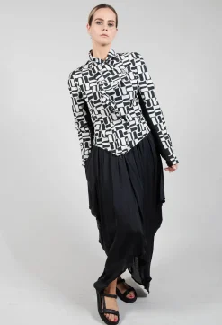 Zip Up Jacket with Mesh Panel Detail in Black and White