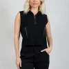 Zipped Sweater Vest in Black