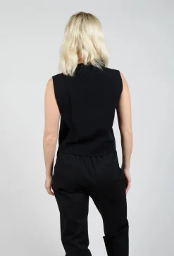 Zipped Sweater Vest in Black