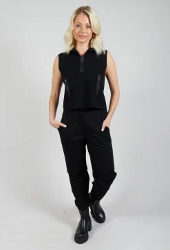 Zipped Sweater Vest in Black