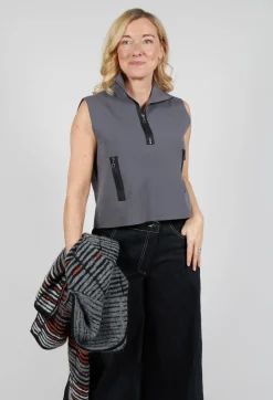 Zipped Sweater Vest in Charcoal