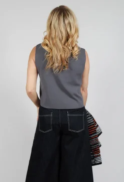 Zipped Sweater Vest in Charcoal