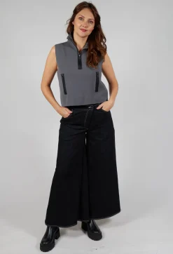 Zipped Sweater Vest in Charcoal