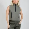 Zipped Sweater Vest in Kaki