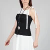 Zipper Fastening Corset Top in Smeared Black
