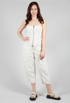 Zipper Fastening Corset Top in Chalk
